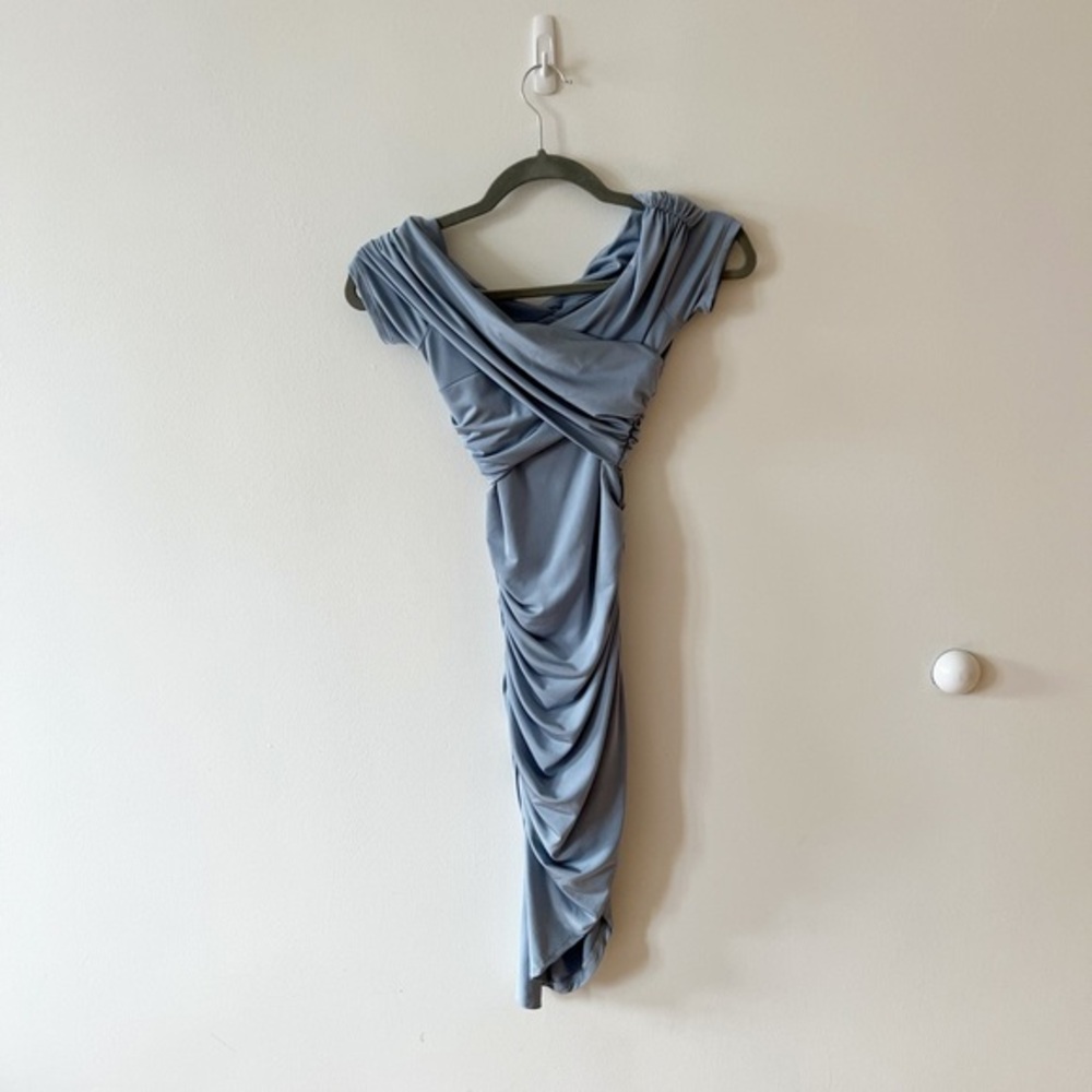 Windsor light blue bodycon midi dress